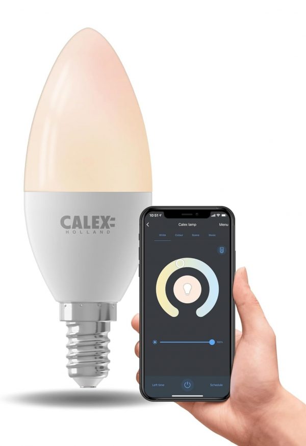 Calex Smart Wi-Fi LED Lightbulb Candle E14 Warm White Dimmable - Image 2
