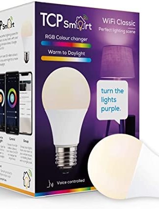 TCP Smart Wi-Fi LED Lightbulb Classic E27 Colour Tuneable White & Colour Changing Dimmable