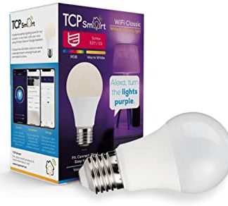 TCP Smart Wi-Fi LED Lightbulb Classic E27 Warm White & Colour Changing Dimmable [Energy Class A+]