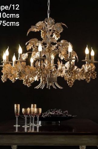 Wrought Iron Painted Chandelier