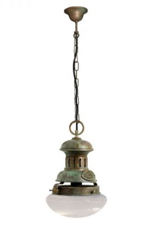 Moretti Luce 1101.T.AR Aged Brass Galleon Pendant Lantern