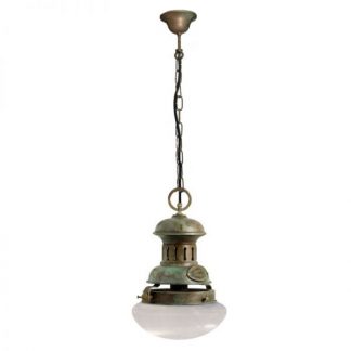 Moretti Luce 1101.T.AR Aged Brass Galleon Pendant Lantern
