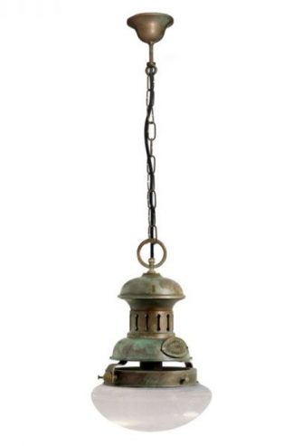 Moretti Luce 1101.T.AR Aged Brass Galleon Pendant Lantern