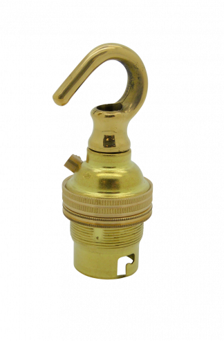 Metalbrite Hook BC Lampholder (Brass)