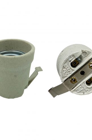 ES Porcelain Lampholder (Spring Bracket Fixing)