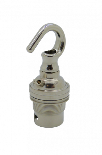 Metalbrite Hook BC Lampholder (Nickel)