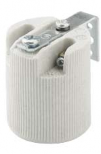 SES Porcelain Lampholder (L Bracket Fixing)