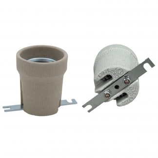 ES Porcelain Lampholder (Flat Bracket Fixing)