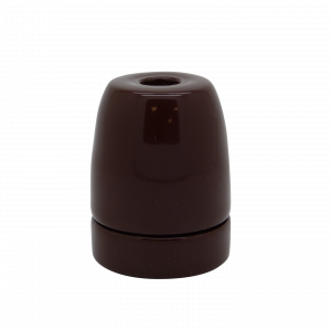 Gloss Porcelain ES 10mm Lampholder (Brown)