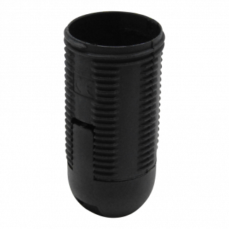 Plastic Snap-Together SES 10mm Lampholder [Threaded Skirt] (Black)