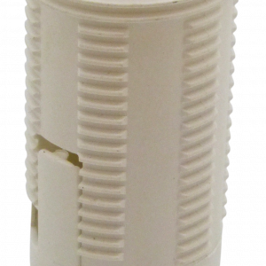 Plastic Snap-Together SES 10mm Lampholder [Threaded Skirt] (White)