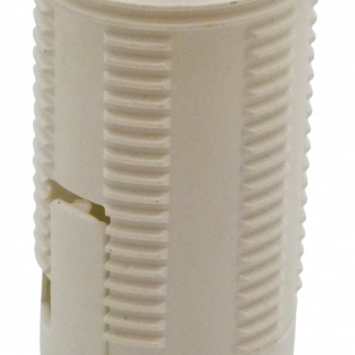 Plastic Snap-Together SES 10mm Lampholder [Threaded Skirt] (White)