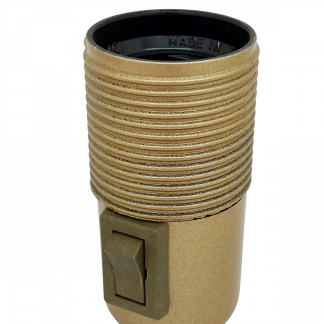Continental Switched ES 10mm Lampholder [Threaded Skirt] (Gold)