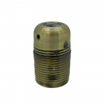Plated ES 10mm Lampholder [Threaded Skirt] (Antique Brass (Brushed))