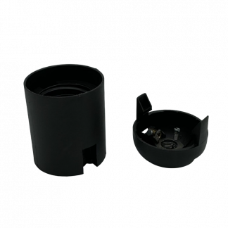 Plastic Snap-Together ES 10mm Lampholder [Smooth Skirt] (Black)