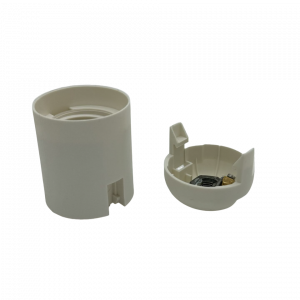 Plastic Snap-Together ES 10mm Lampholder [Smooth Skirt] (White)