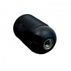 Plastic Snap-Together ES 10mm Lampholder [Threaded Skirt] (Black)