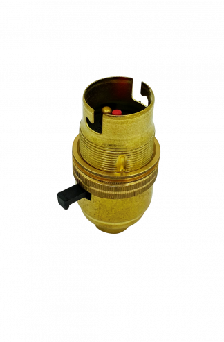Brass SAFER-Switched BC Half Inch Lampholder
