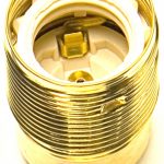 Plated ES 10mm Lampholder [Threaded Skirt] (Brass Plated)