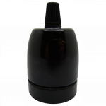 Gloss Porcelain ES Cordgrip Lampholder (Black)
