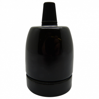 Gloss Porcelain ES Cordgrip Lampholder (Black)
