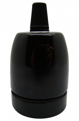Gloss Porcelain ES Cordgrip Lampholder (Black)