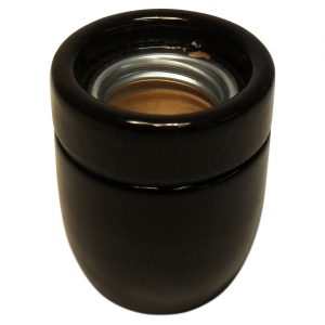 Gloss Porcelain ES 10mm Lampholder (Black)
