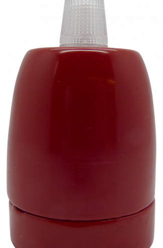 Gloss Porcelain ES Cordgrip Lampholder (Red)