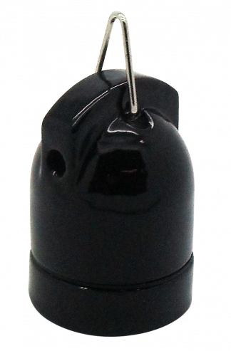 Porcelain Festoon E27 Lampholder (Black)