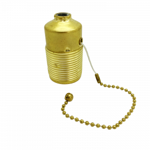 Plated Pull Chain Switched ES 10mm Lampholder