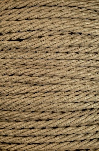 3 Core 0.75mm Twisted Braided Flex (OATMEAL)