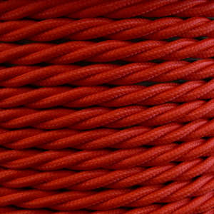 3 Core 0.75mm Twisted Braided Flex (POPPY RED)