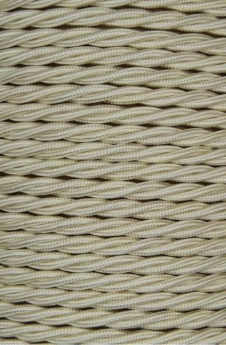 3 Core 0.75mm Twisted Braided Flex (CREAM)